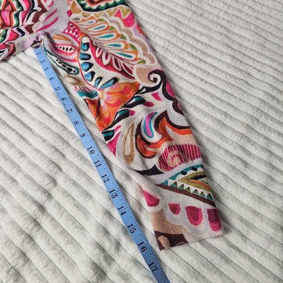 Chico’s Paisley Print Top Size 4 XXL Multicolor Knit Boho Tunic Dopamine Resort - Picture 6 of 9